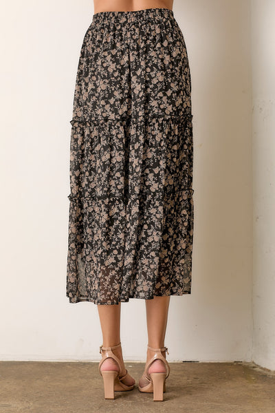 Floral Maxi Skirt, Extended Sizes - Lulu Bella Boutique