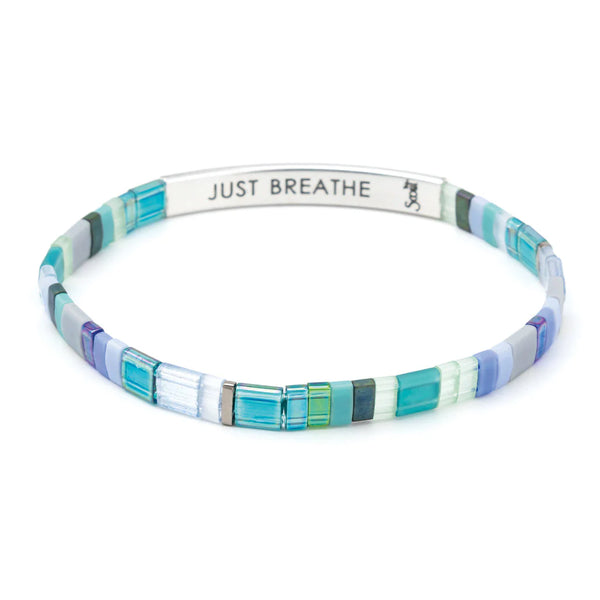 Good Karma Miyuki Bracelet | Just Breathe Turquoise/Green/Silver - Lulu Bella Boutique