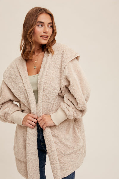 Plush Hooded Jacket - Lulu Bella Boutique