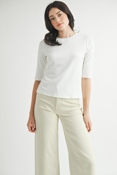 Elbow Sleeve Knit Top - Lulu Bella Boutique