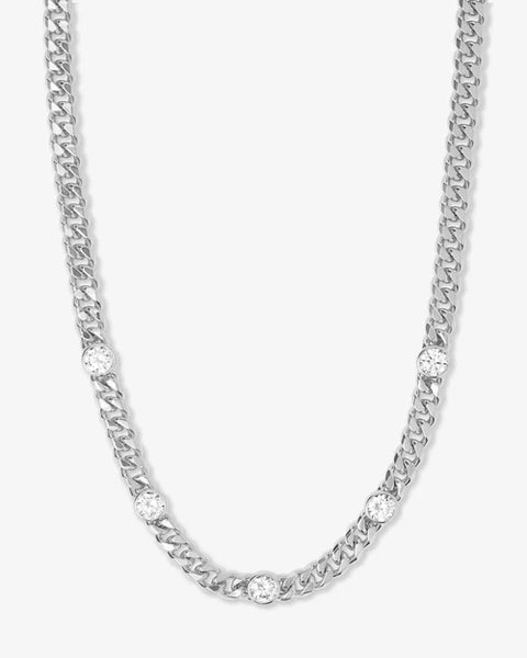 Julian 5 Diamond Necklace Silver|White Diamondettes