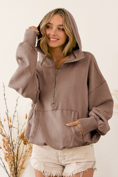 Half Zip Hoodie - Lulu Bella Boutique