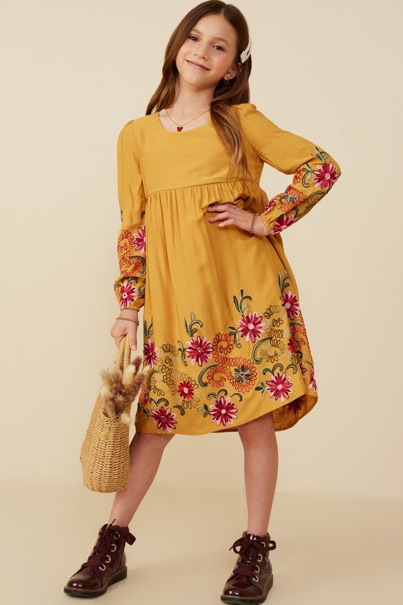 Girls Embroidered Long Sleeve Dress Girls Embroidered Long Sleeve Dress