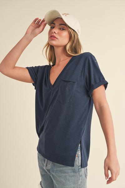 Zoie V-Neck Top - Lulu Bella Boutique