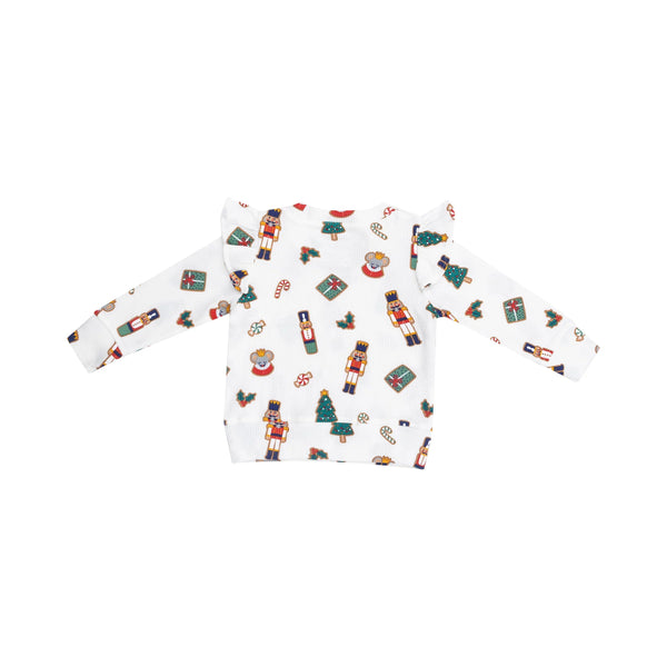 Nutcracker Christmas Cookies Ruffle Sweatshirt - Lulu Bella Boutique