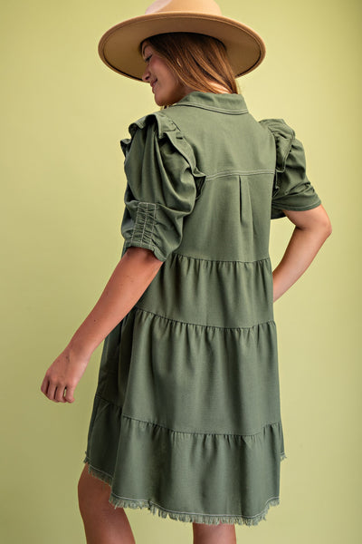 Linen Button Up Shirt Dress - Lulu Bella Boutique