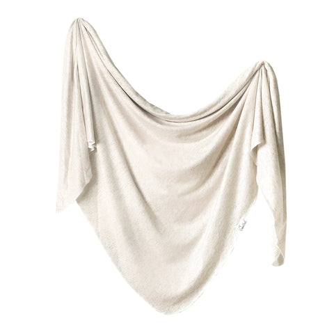 Knit Swaddle Blanket in Oat