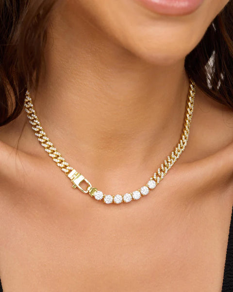 Pavé Julian Loves Diamonds Necklace Gold|White Diamondettes