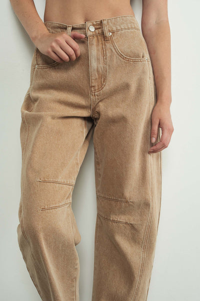 Mid Rise Barrel Slouchy Jean - Lulu Bella Boutique