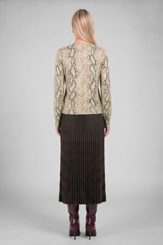 Snakeskin Long Sleeve Knit Cardigan