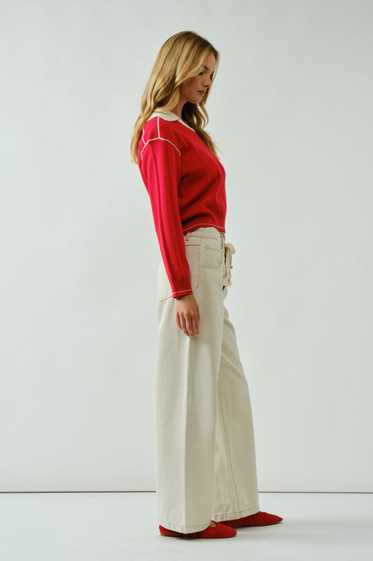 Super Soft Polo Pullover Sweater