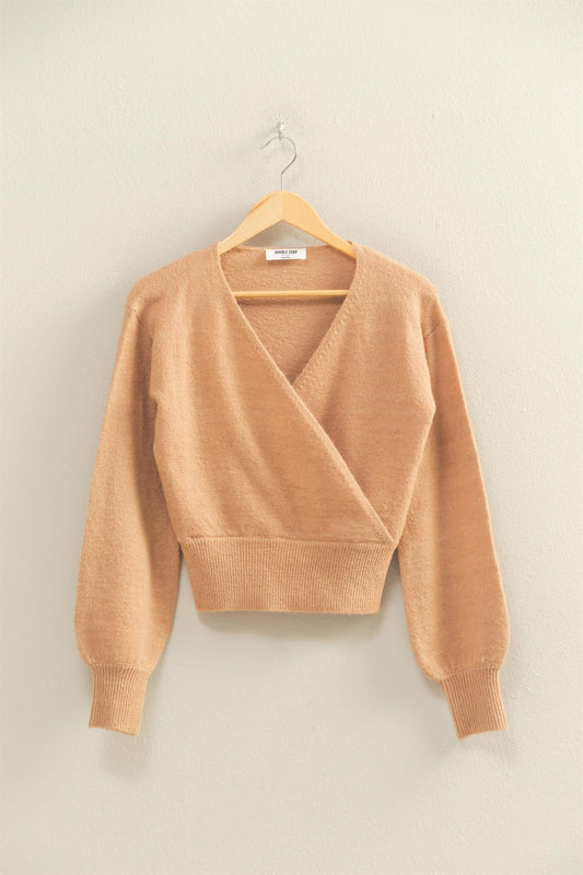Surplice V Neck Sweater
