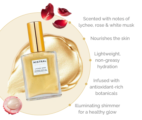 Luxe Shimmer Body Oil Lychee Rose - Lulu Bella Boutique