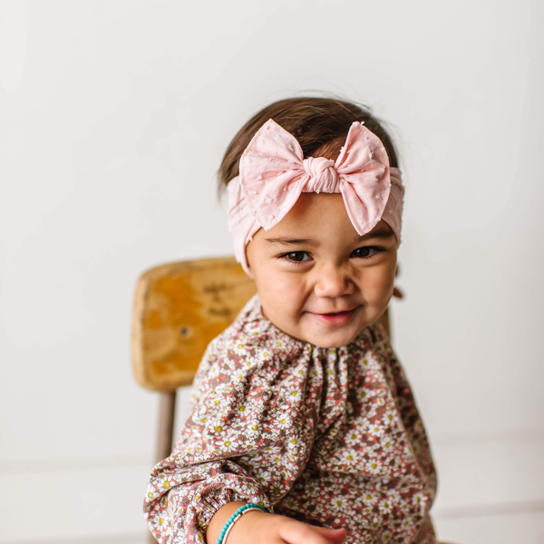 PATTERNED SHABBY KNOT: rose quartz dot - Lulu Bella Boutique
