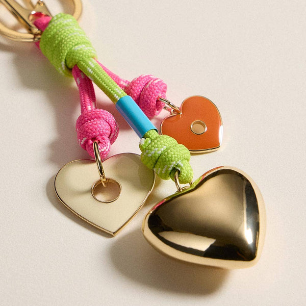 Neon Rope Knot Heart Charm Drop Keychain / Bag Charm - Lulu Bella Boutique