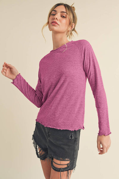 8288DN Gwen Baby Long Sleeve Top 3: Berry / Contemporary / S - Lulu Bella Boutique