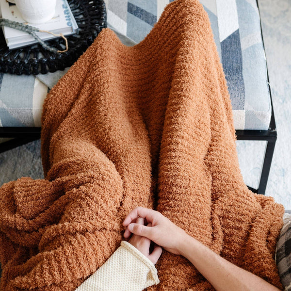 RIBBED BAMBONI® XL BLANKETS: Charcoal - Lulu Bella Boutique