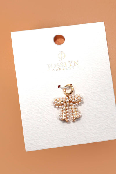 CLUSTER CHARMS - TITANIUM STEEL OR BRASS CHARMS | 40CM100: BOW PEARL - Lulu Bella Boutique