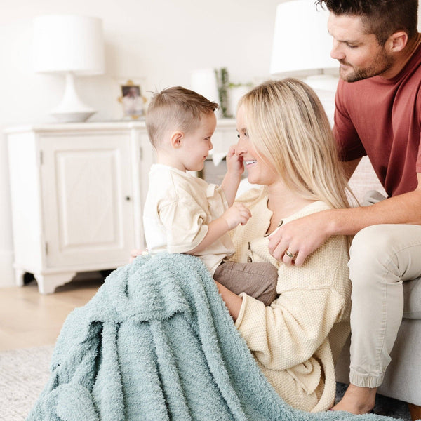 RIBBED BAMBONI® XL BLANKETS: Charcoal - Lulu Bella Boutique