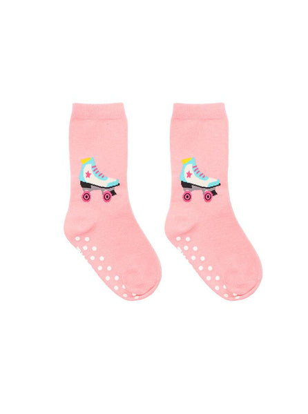 3D Packaged Crew Socks - Kids - Roller Skate - Pink - Lulu Bella Boutique