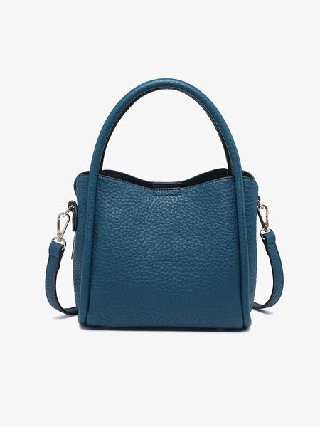 M2533 Ruby 3-Compartment Satchel w/ Dual Handles: Brown - Lulu Bella Boutique