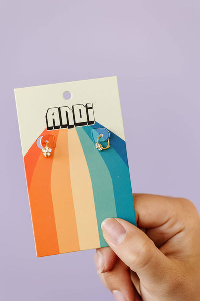 Baby Daisy Hoop Earrings - Hypoallergenic - Lulu Bella Boutique