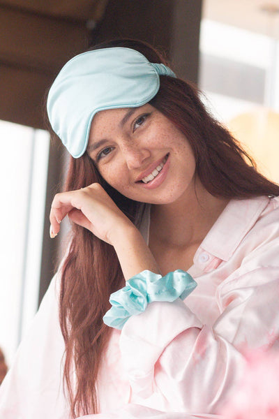 Sleep Masks & Travel Bag: White - Lulu Bella Boutique