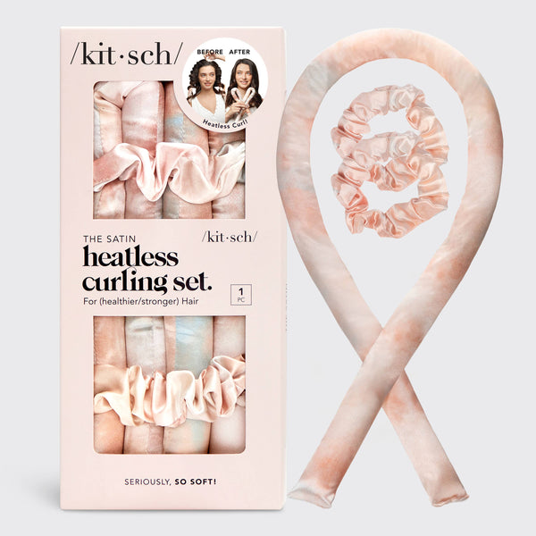 Satin Heatless Curling Set - Sunset Tie Dye - Lulu Bella Boutique