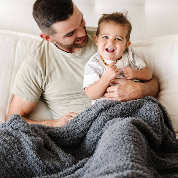 RIBBED BAMBONI® XL BLANKETS: Charcoal - Lulu Bella Boutique
