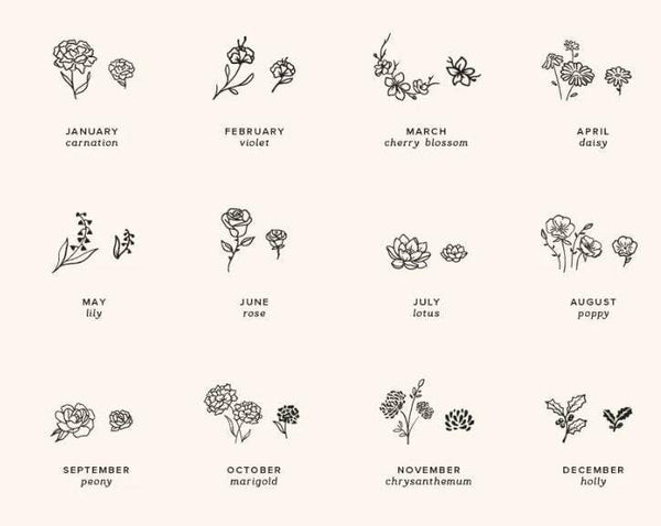 Gold Birth Flower Necklaces - Stainless Steel: October - Lulu Bella Boutique