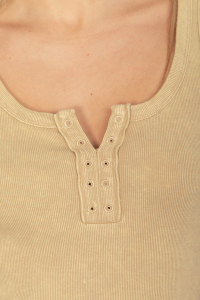 Washed Casual Fitted Tank Top - Lulu Bella Boutique