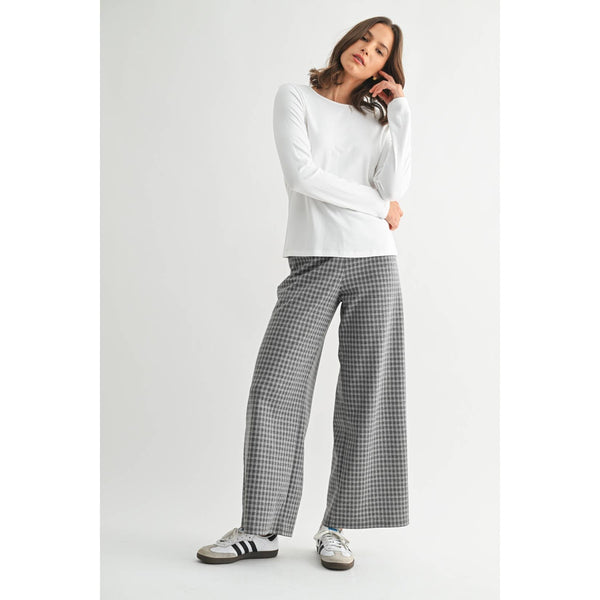 ROUND NECK LONG SLEEVE KNIT TOP: Ivory / S-M-L(2-2-2) - Lulu Bella Boutique