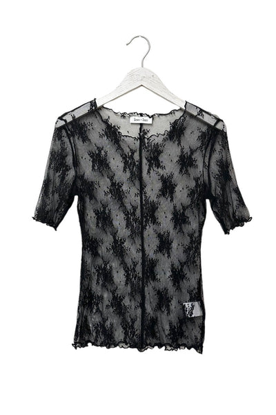 Short Sleeve Floral Lace Top - Lulu Bella Boutique