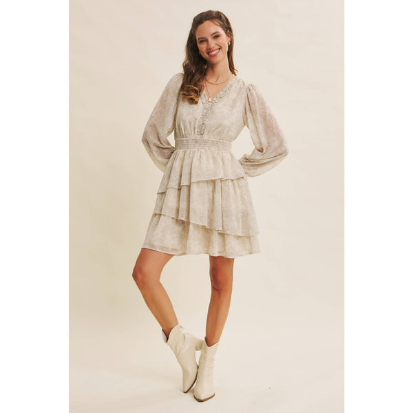 ROMANTIC IN EVERY WAY FLORAL TIERED RUFFLE MINI DRESS - Lulu Bella Boutique
