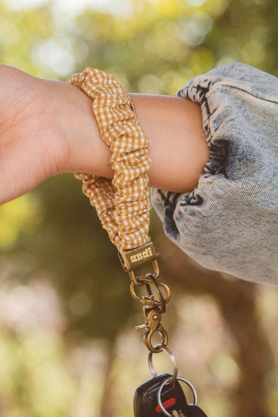 Mustard Gingham Keychain - Lulu Bella Boutique