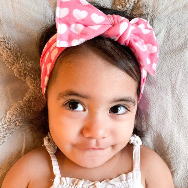 PRINTED KNOT: dreamboat (pink & white hearts) - Lulu Bella Boutique