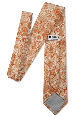 Cider - Orange Floral Autumn Tie: 3.25" Standard Tie