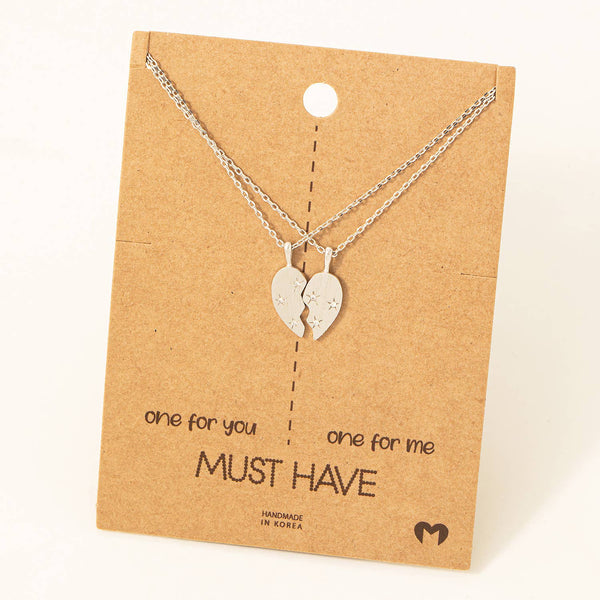 Half Star Hearts Layered Necklace: S - Lulu Bella Boutique