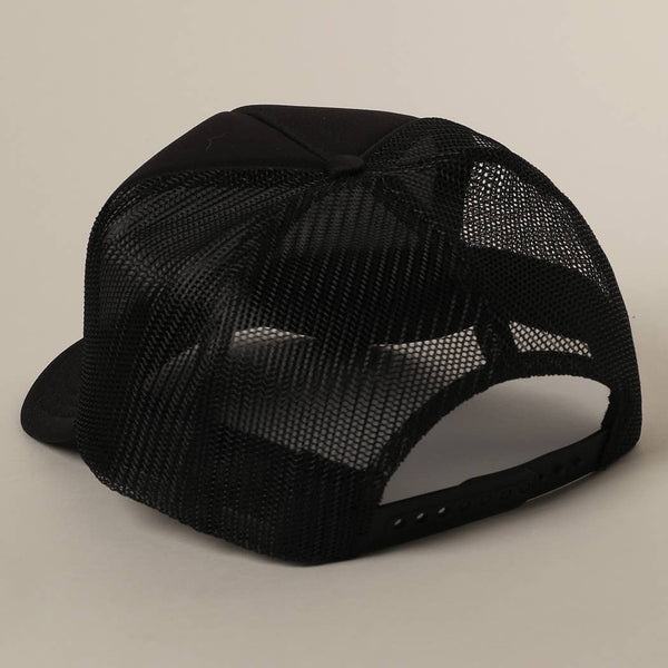 I Only Talk To Boys With Boats Text Mesh Back Cap: Black / ONE SIZE - Lulu Bella Boutique