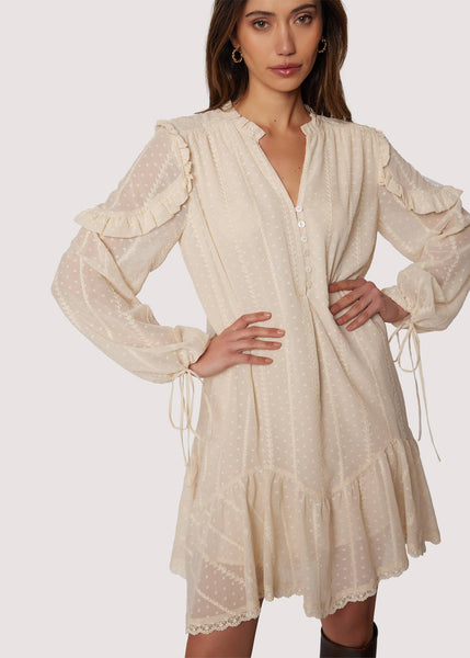 Poetry in Bloom Mini Dress - Fall Dot Chiffon - Lulu Bella Boutique