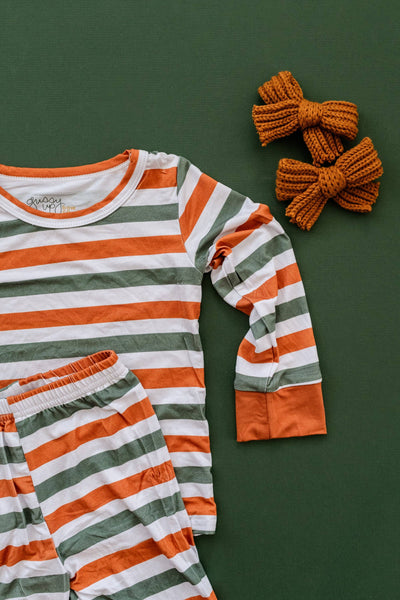 Gingerbread Sweater Pigtail Set | Christmas 23 Collection - Lulu Bella Boutique