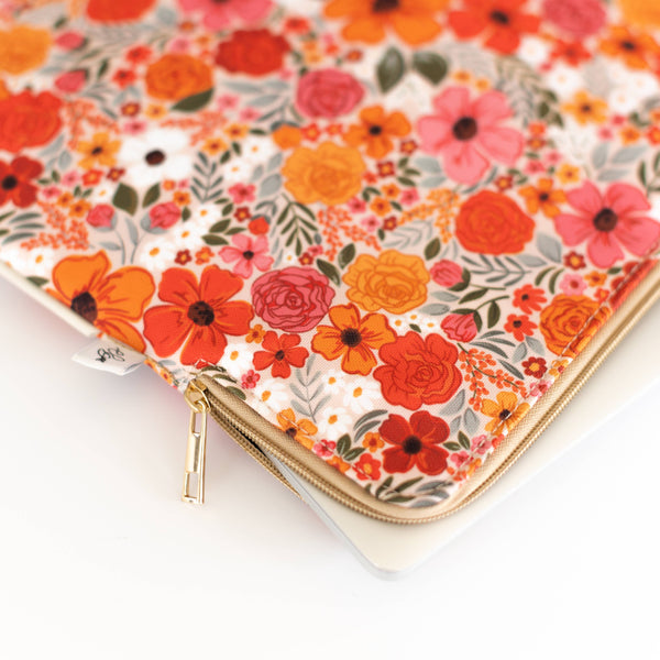 Rosewood Blooms Laptop Sleeve: 15" - Lulu Bella Boutique