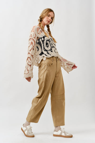 Slouchy Relax Fit Suede Pants
