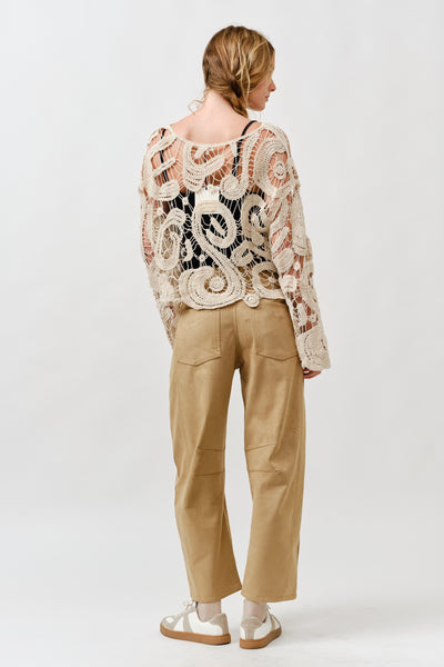 Slouchy Relax Fit Suede Pants