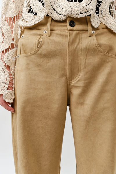 Slouchy Relax Fit Suede Pants