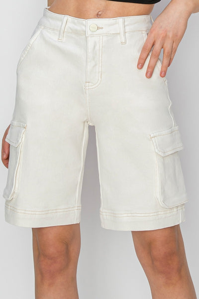 High Rise Cargo Bermuda - Lulu Bella Boutique