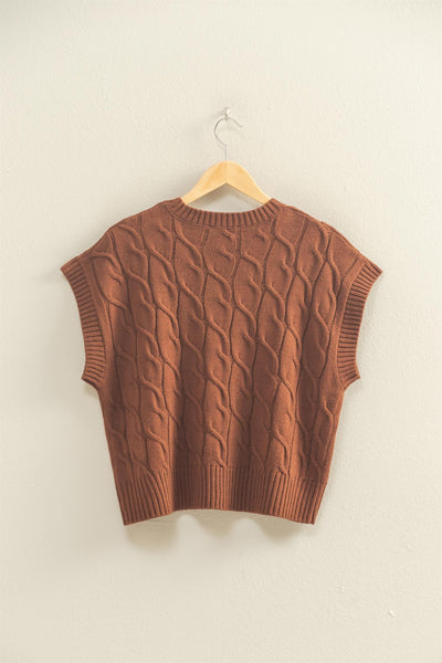 Cable Knit Sweater Vest - Lulu Bella Boutique