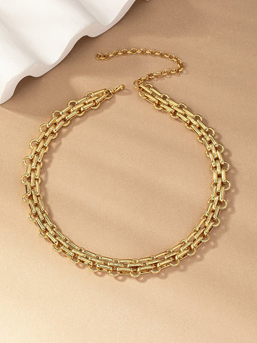 18k Real Gold Dipped Chunky Link Chain Choker