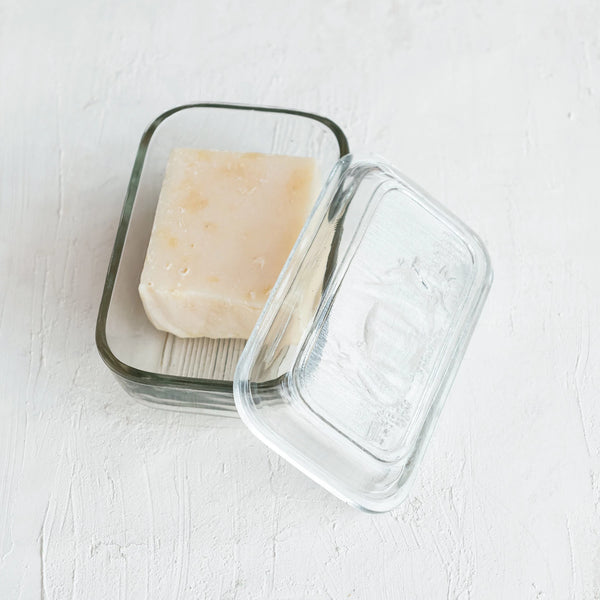 Pressed Glass Butter Dish w/ Cow - Lulu Bella Boutique