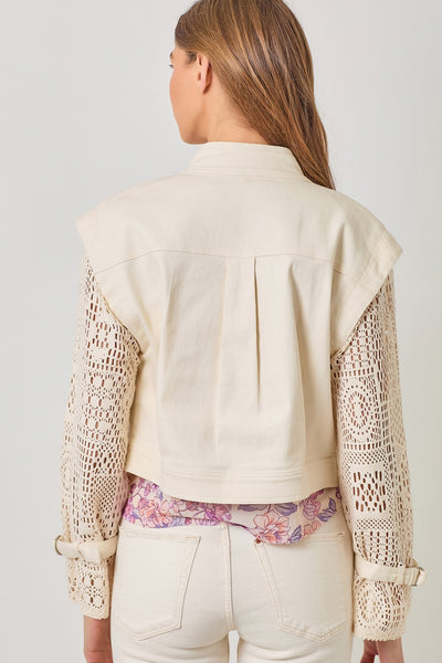 Crochet Sleeve Utility Jacket - Lulu Bella Boutique